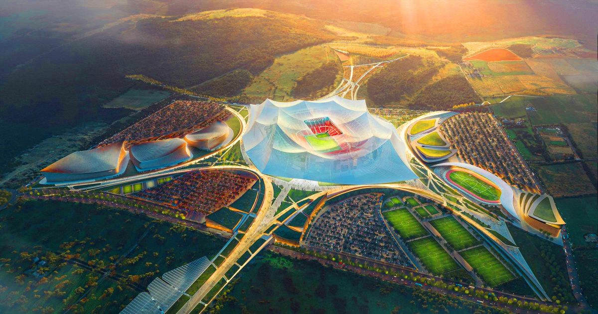 Le stade marocain de 115 000 places, aussi grand que deux Camp Nou, défie l&rsquo;écologie avec un public à 350m du sol
