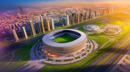 « Vers un Mondial céleste » : l’Arabie saoudite propose un stade géant perché au sommet d’un gratte-ciel vertigineux