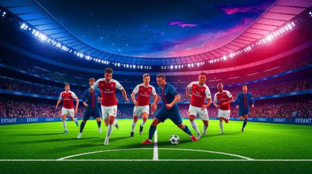 Illustration de la demi-finale de Ligue des Champions entre Arsenal et le PSG (création par IA, illustration non réaliste). Crédit : Ideogram.