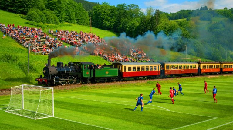 « Cette erreur de construction a stoppé un match » : un train à vapeur frôle le terrain et affole les joueurs