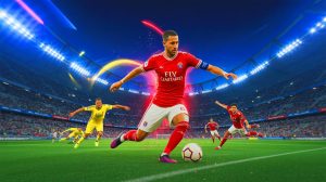Illustration de l'annonce du retour d'Eden Hazard en Ligue 1 pour le lancement d'un trophée inédit célébrant le dribble (création par IA, non réaliste). Crédit : Ideogram