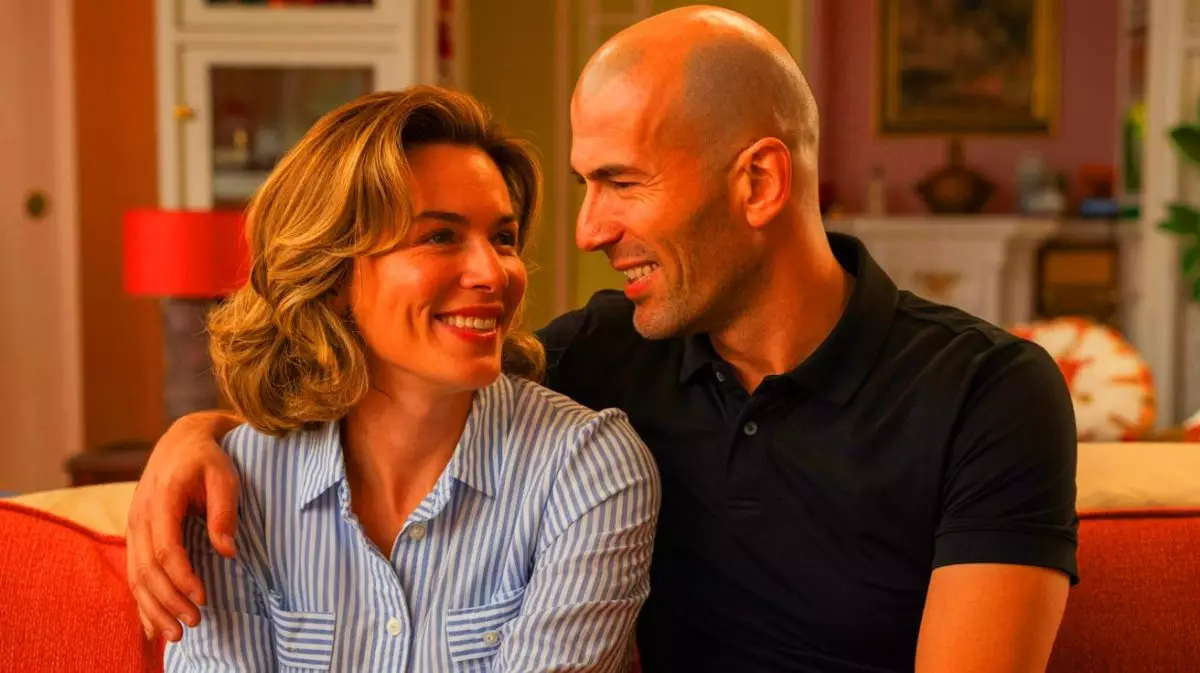 Illustration de Zinédine Zidane et Véronique incarnant leur complicité et leur rôle dans la réussite familiale. Image réalisée par IA.