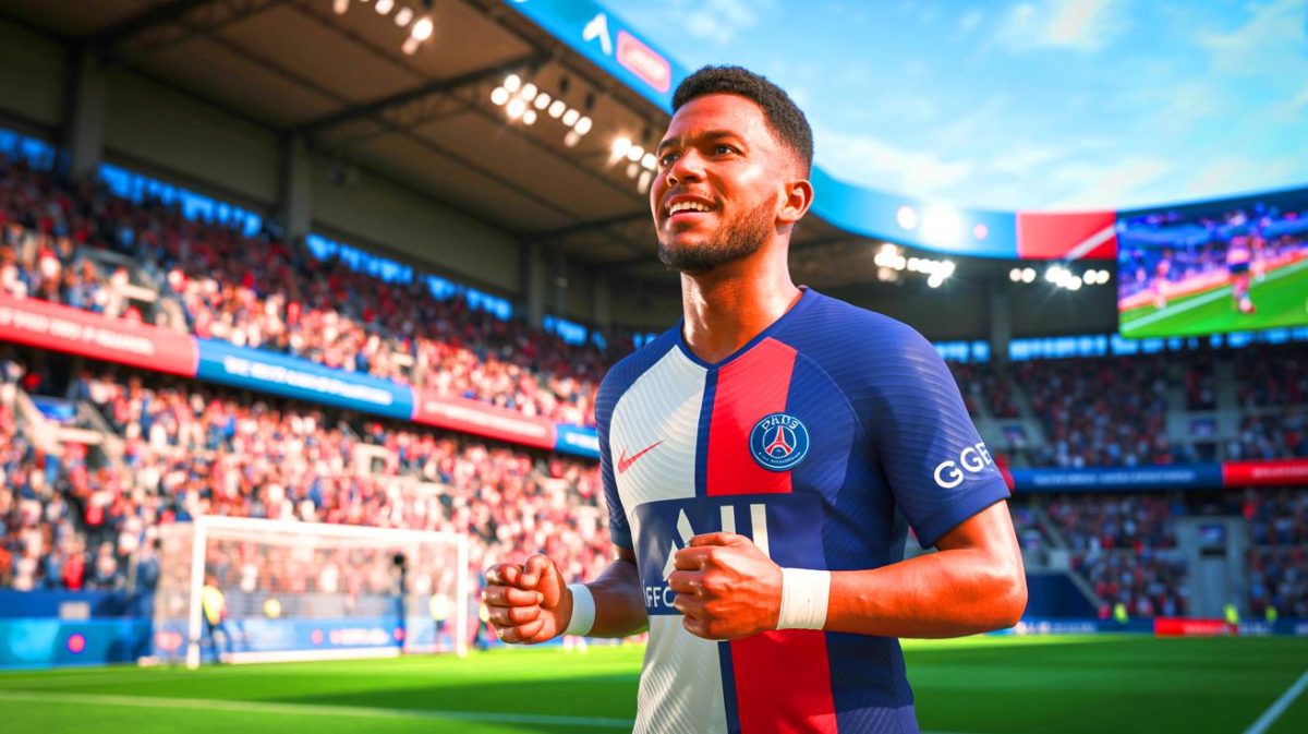 Illustration de Vitinha et son salaire impressionnant au Paris Saint-Germain. Image réalisée par IA.