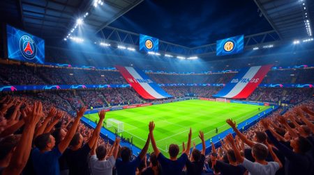 Illustration de la finale de la Ligue des champions entre le PSG et l'Inter Milan (création par IA, non réaliste). Crédit : Ideogram