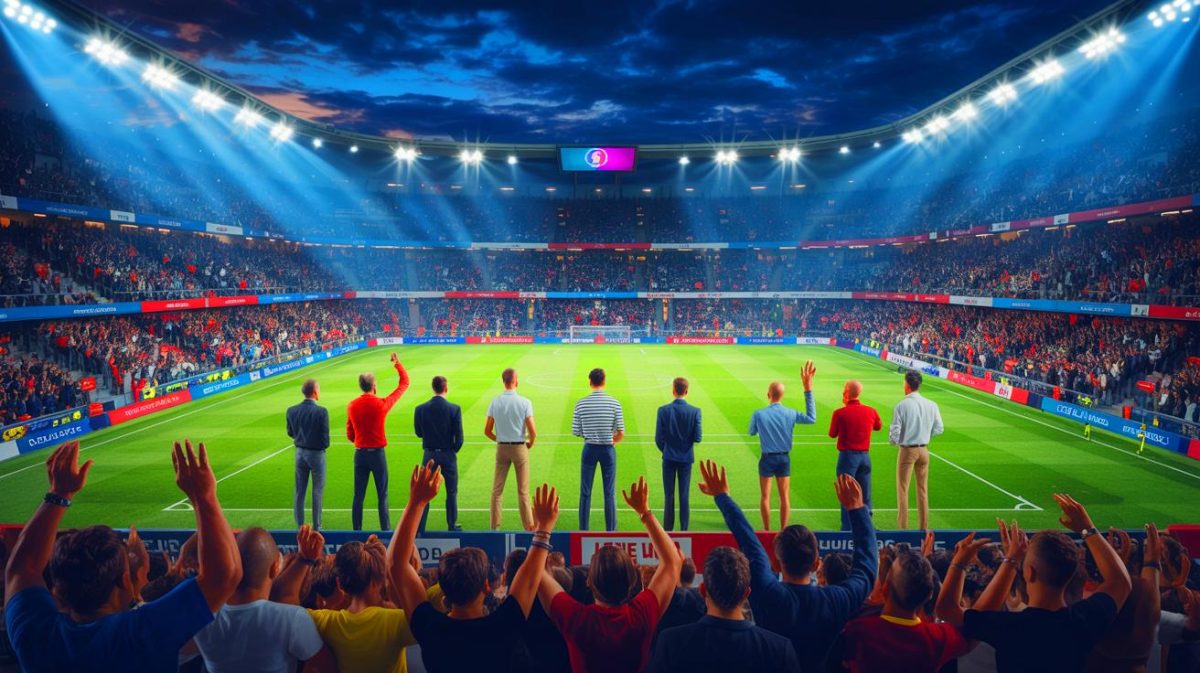Illustration de l'analyse des salaires des entraîneurs de Ligue 1 en 2025. Image réalisée par IA.