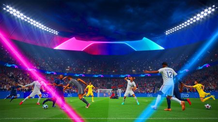 Illustration de la confrontation historique entre le Paris Saint-Germain et l'Inter Milan en finale de la Ligue des champions (création par IA, non réaliste). Crédit : Ideogram