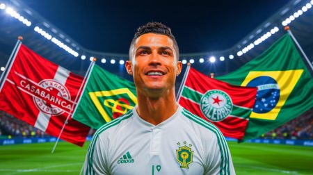 Illustration de Cristiano Ronaldo prêt à quitter Al-Nassr pour de nouveaux défis exotiques. Image réalisée par IA.