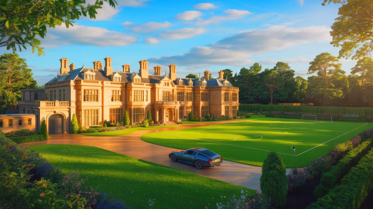 Illustration de la somptueuse demeure d'Andy Carroll dans l'Essex. Image réalisée par IA.
