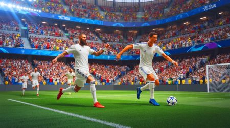 Illustration de Karim Benzema célébrant son record de meilleur buteur français de l'histoire. Image réalisée par IA.