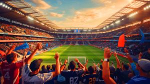 Illustration des défis économiques de la Ligue 1 pour la saison 2024-2025. Image réalisée par IA.