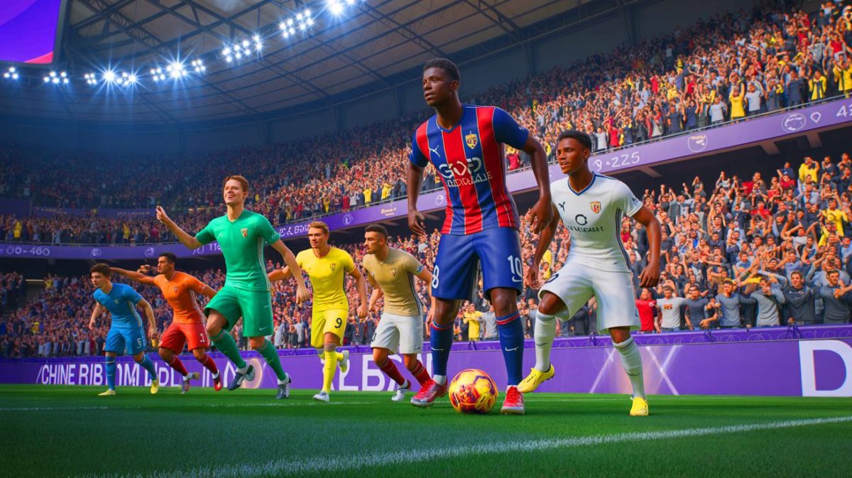 Illustration de la course au Ballon d'Or 2025 avec Ousmane Dembélé et les favoris en lice. Image réalisée par IA.