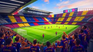 Illustration de la préparation du FC Barcelone pour le mercato estival 2025. Image réalisée par IA.