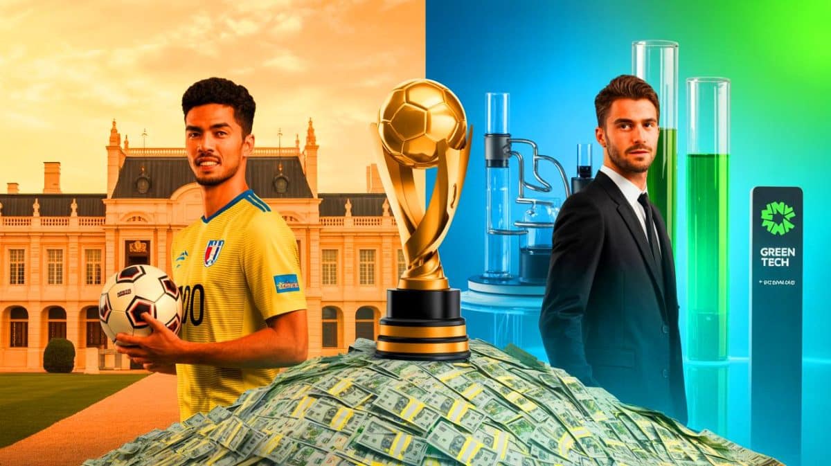 Illustration de Faiq Bolkiah, footballeur le plus riche du monde, évoluant en Thaïlande. Image réalisée par IA.