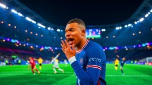 Illustration de Kylian Mbappé frustré après la défaite de l'équipe de France contre l'Espagne. Image réalisée par IA.