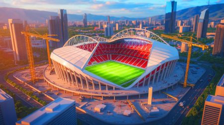 Illustration du projet de nouveau stade du Paris Saint-Germain. Image réalisée par IA.