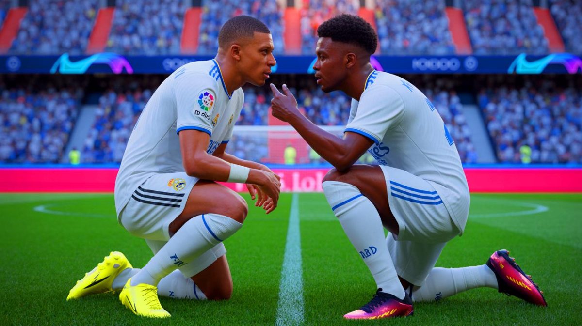 Illustration de Kylian Mbappé et Vinicius Jr. au cœur des tensions salariales au Real Madrid. Image réalisée par IA.