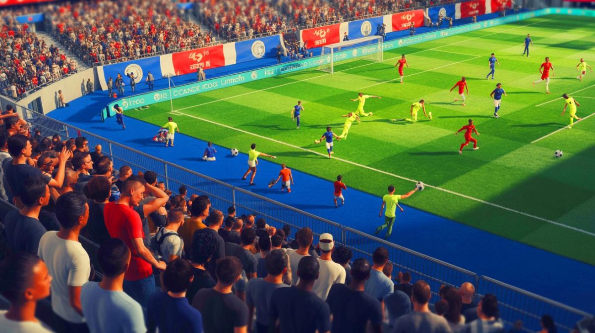 Illustration de l'influence chinoise sur le football français. Image réalisée par IA.