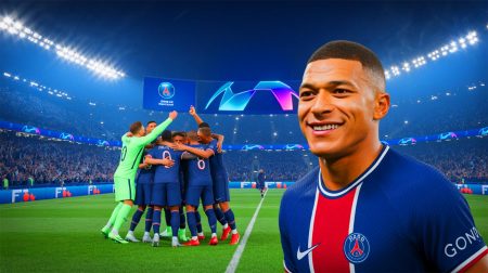 Illustration de la victoire du PSG en Ligue des champions et de la réaction de Kylian Mbappé. Image réalisée par IA.