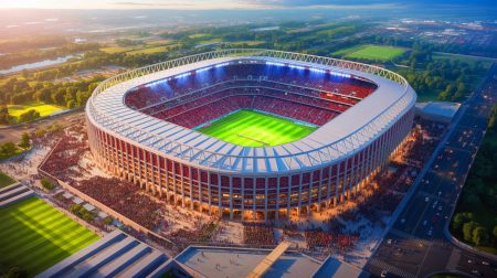 Illustration de l'impact économique et culturel des stades de football géants. Image réalisée par IA.