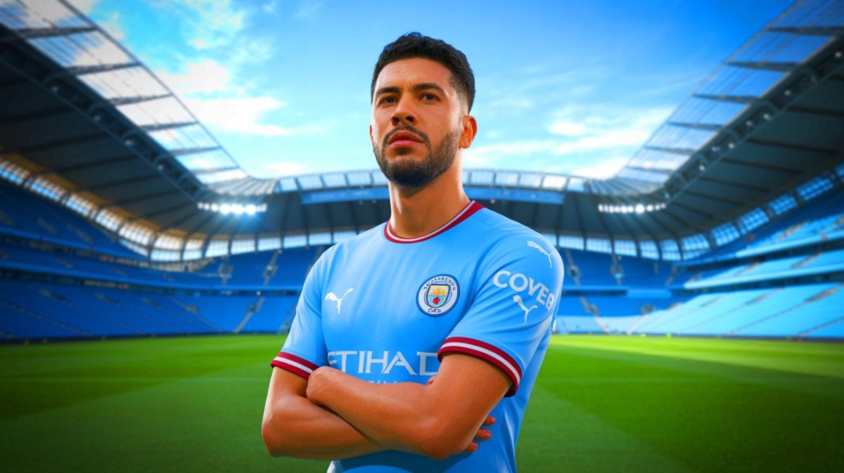 Rayan Cherki à Manchester City : cet incroyable transfert bouleverse le football anglais avec des bénéfices inédits pour les deux camps Illustration de Rayan Cherki sous le maillot de Manchester City. Image réalisée par IA.