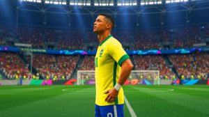 Illustration de Ronaldo face aux spéculations entourant la finale de la Coupe du Monde 1998. Image réalisée par IA.