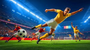 Illustration de moments légendaires du football. Image réalisée par IA.