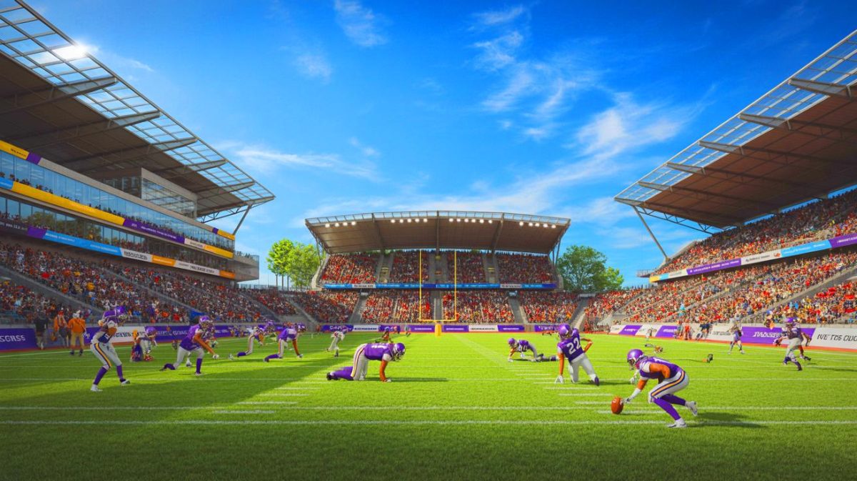 Illustration de l'équipe de football américain des Vikings sur le Terrain de la Tamise, générée par intelligence artificielle.