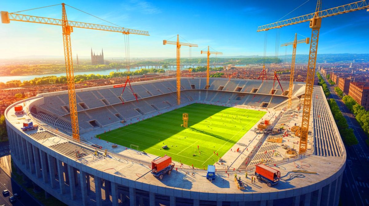 Illustration de la transformation ambitieuse des infrastructures sportives à Toulouse. Image réalisée par IA.