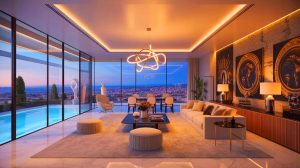 Illustration de l'appartement parisien luxueux de Gianluigi Donnarumma. Image réalisée par IA.