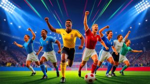Illustration de clubs de football légendaires célébrant leurs séries d'invincibilité, générée par intelligence artificielle.