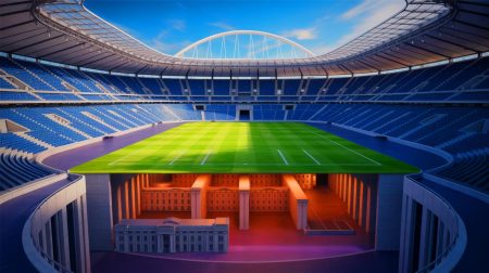 Illustration du Stade de France montrant son architecture impressionnante et ses infrastructures cachées. Image réalisée par IA.