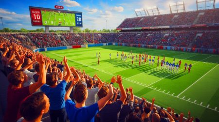 Illustration de scores historiques dans le football, générée par intelligence artificielle.
