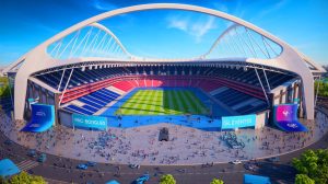 Illustration de la nouvelle gestion du Stade de France par GL Events, générée par intelligence artificielle.