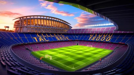 Illustration de l'histoire et des anecdotes fascinantes du FC Barcelone, créée par intelligence artificielle.