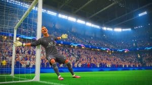 Illustration de la victoire historique du PSG en Ligue des Champions avec Gianluigi Donnarumma.