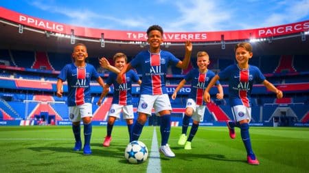 Illustration de l'intégration des jeunes Titis parisiens dans l'équipe première du PSG.