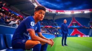 Illustration de Warren Zaïre-Emery et son avenir incertain au PSG.