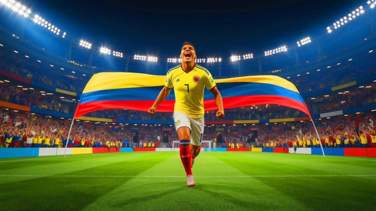 Illustration de la victoire de la Colombie face à l'Espagne lors du Mondial U20 grâce au triplé de Neiser Villarreal.