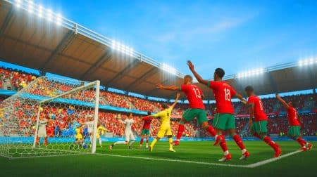 Illustration de la qualification du Maroc U20 pour les demi-finales de la Coupe du Monde de Football 2025.