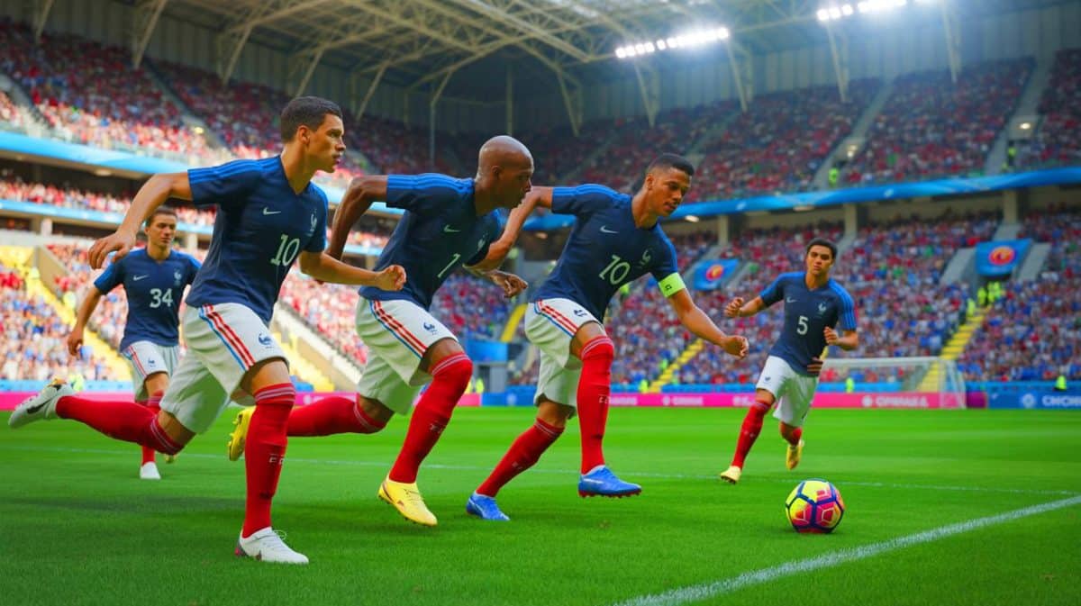 Illustration de l'équipe de France en quête de qualification pour la Coupe du monde 2026.