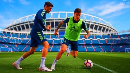 Illustration de Federico Valverde s'entraînant à Madrid sous la direction de Xabi Alonso.