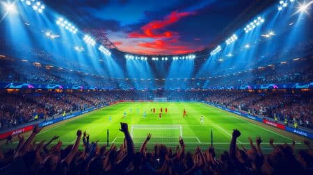 Illustration de la victoire éclatante de l'Olympique de Marseille contre l'Ajax Amsterdam en Ligue des Champions.